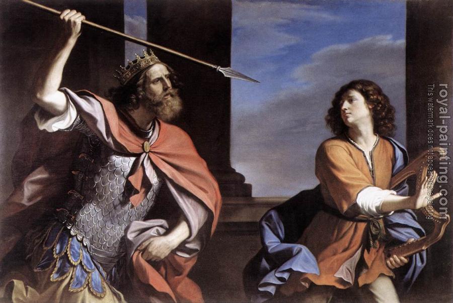 Guercino : Saul Attacking David